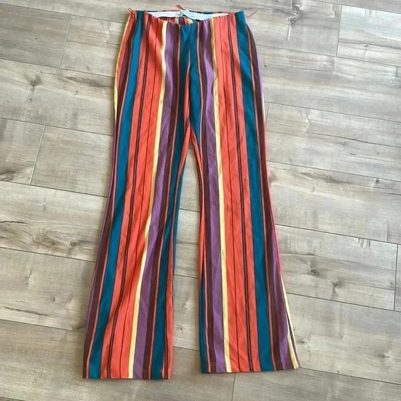 4/$25 Urban Outfitters Bali Flare Leg Striped Pants Sz XS - Picture 4 of 7